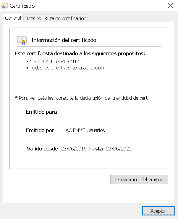 Caducidad del certificado digital