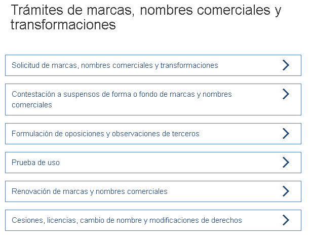 Trámites de marcas y nombres comerciales